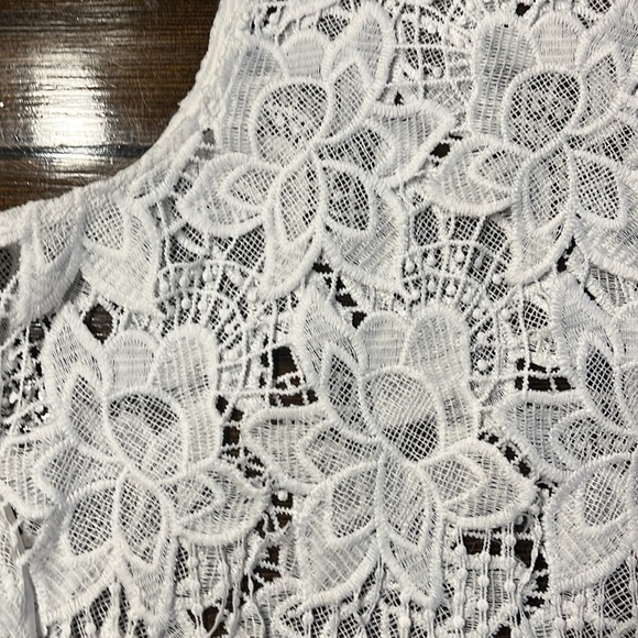 ❤️❤️SOLD❤️❤️ H&M Coachella White Crop Lace Top - Picture 2 of 7